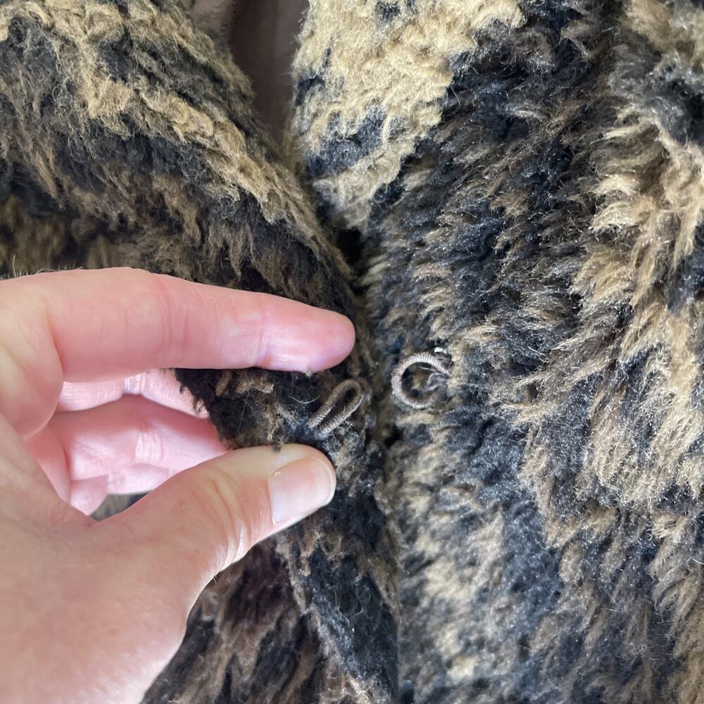 Mariel USA Vintage 80s Faux Fur Animal Print Jacket Coat Mob Wife Leopard Size M - Picture 10 of 14